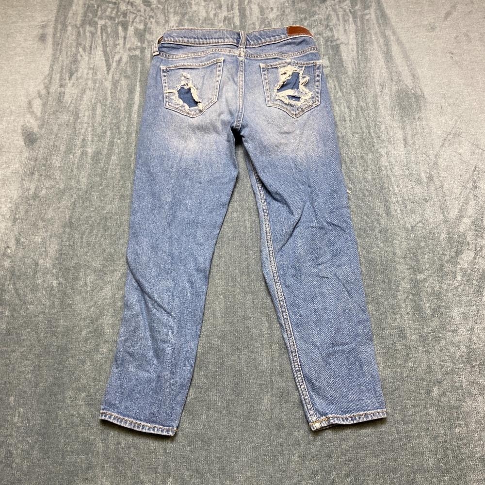 Hollister Jeans Womens 00S 23x25 Blue Denim Medium Wash Distressed Low Rise